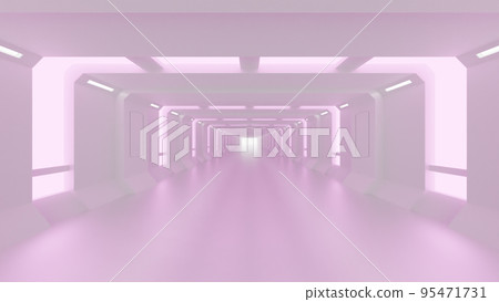 A futuristic space reminiscent of an advanced science laboratory. Floors illuminated by cool lines of light embedded in walls and ceilings, A futuristic space reminiscent of an advanced science laboratory. Floors illuminated by cool lines of light embedded in walls and ceilings, 95471731