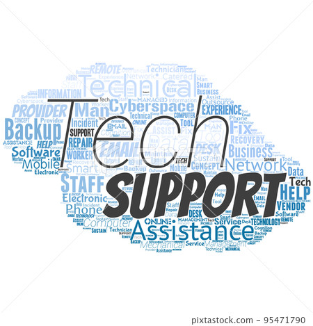 Word cloud in the shape of a UFO with tech support words. Help given by technician Online or Call Center Customer Service Word cloud in the shape of a UFO with tech support words. Help given by technician Online or Call Center Customer Service 95471790