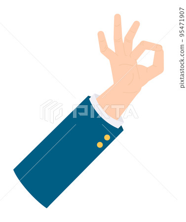 Isolated businessman s hand show ok sign, hand showing okey symbol, isolated person s hand gesturing 95471907