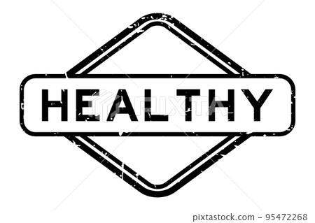 Grunge black healthy word rubber seal stamp on white background 95472268