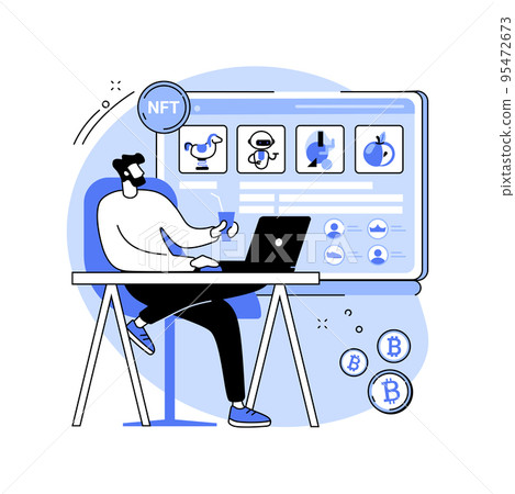 NFT marketplace isolated cartoon vector illustrations. NFT marketplace isolated cartoon vector illustrations. 95472673