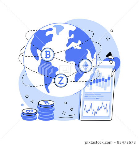 Cryptocurrency coin isolated cartoon vector illustrations. Cryptocurrency coin isolated cartoon vector illustrations. 95472678