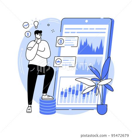 Cryptocurrency token isolated cartoon vector illustrations. Cryptocurrency token isolated cartoon vector illustrations. 95472679