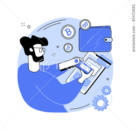 Digital currency wallet isolated cartoon vector illustrations. Digital currency wallet isolated cartoon vector illustrations. 95472682