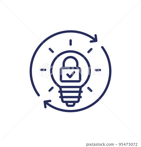 patent renewal line icon on white 95473072