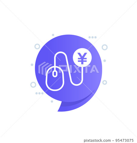 pay per click icon with yuan, vector pay per click icon with yuan, vector 95473075
