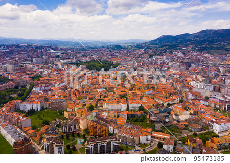 View of Oviedo city, with landscape and buildings, Asturias 95473185