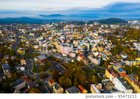 Aerial view of Jablonec nad Nisou, Czech Republic Aerial view of Jablonec nad Nisou, Czech Republic 95473213