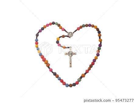 Traditional Christian holy religious wooden rosary isolated on white background Traditional Christian holy religious wooden rosary isolated on white background 95473277