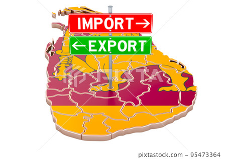 Import and export in Sri Lanka concept, 3D rendering 95473364