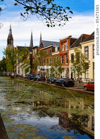 Canal of Delft embankment, South Holland, Netherlands 95473365