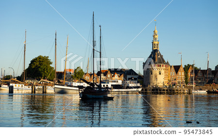 View of Hoofdtoren, tower beside quay in Hoorn View of Hoofdtoren, tower beside quay in Hoorn 95473845