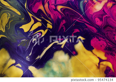 Natural luxury abstract fluid art painting in alcohol ink technique. Tender and dreamy wallpaper. Mixture of colors creating transparent waves and golden swirls. For posters, other printed materials. Natural luxury abstract fluid art painting in alcohol ink technique. Tender and dreamy wallpaper. Mixture of colors creating transparent waves and golden swirls. For posters, other printed materials. 95474134