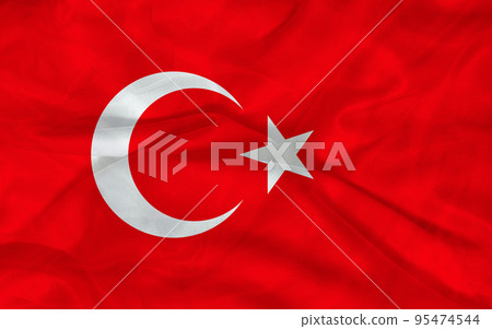 Turkey flag blowing in the wind. Waving colorful Turkish flag. High quality illustration. Turkey flag blowing in the wind. Waving colorful Turkish flag. High quality illustration. 95474544