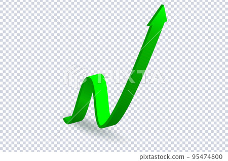 Growing business 3d green arrow on transparent Growing business 3d green arrow on transparent 95474800