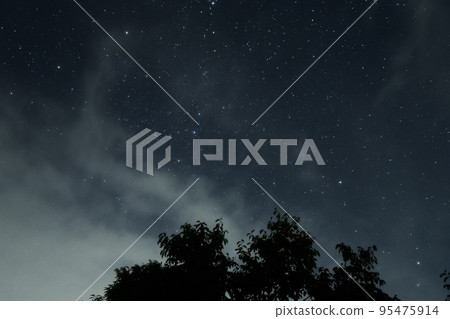 白州鎮、北斗市、仙后座和黎明前北方天空的北極星 95475914