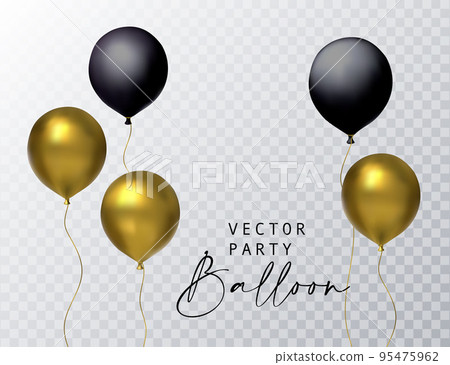 Balloon party set isolated on transparent background. Vector realistic 95475962
