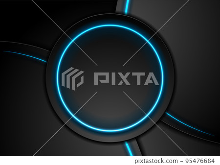 Futuristic technology abstract background with neon glowing lines 95476684
