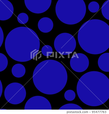 Abstract seamless pattern with blue different size balls on black Abstract seamless pattern with blue different size balls on black 95477763