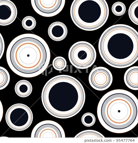 Abstract seamless pattern with colorful different size balls on black Abstract seamless pattern with colorful different size balls on black 95477764