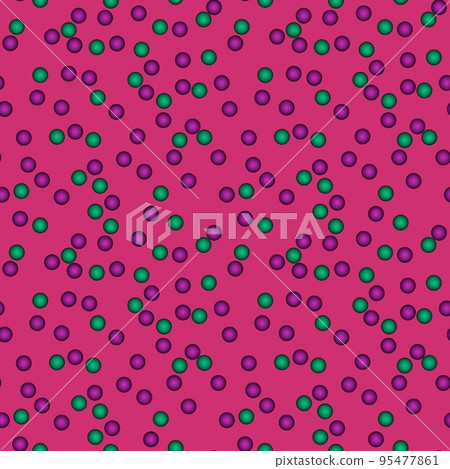Abstract seamless pattern with voluminous colorful balls on purple background 95477861