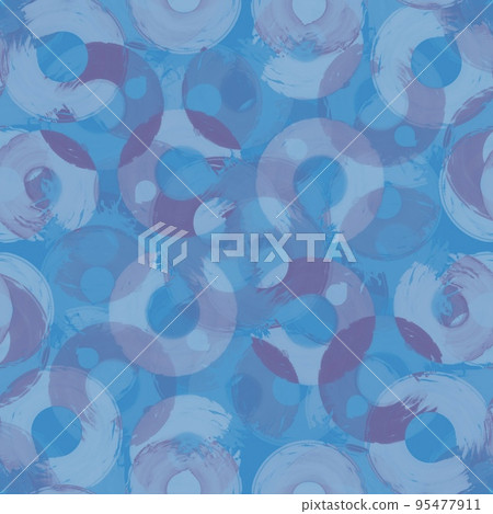 Seamless pattern colored semi-rings paint brush strokes azure,lilac Seamless pattern colored semi-rings paint brush strokes azure,lilac 95477911