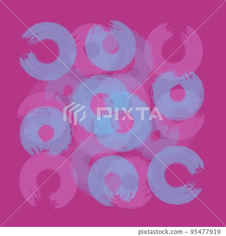 Seamless pattern colored semi-rings paint brush strokes blue, pink Seamless pattern colored semi-rings paint brush strokes blue, pink 95477919