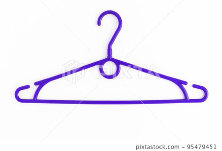 One colored plastic hanger, isolated on white background, close-up 95479451