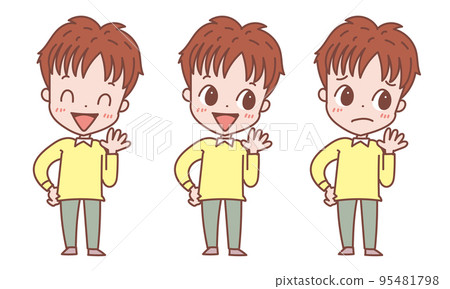 男人單手抬表情版套裝 95481798