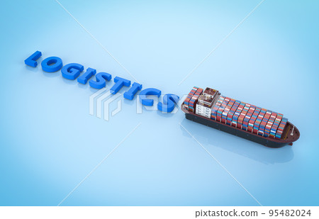 Cargo ship or vessel with containers for logistic business Cargo ship or vessel with containers for logistic business 95482024