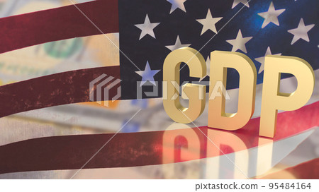 The gold gdp text on Usa flag background for business concept 3d rendering The gold gdp text on Usa flag background for business concept 3d rendering 95484164