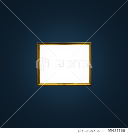 Antique art fair gallery frame on royal blue wall at auction house or museum exhibition, blank template with empty white copyspace for mockup design, artwork concept Antique art fair gallery frame on royal blue wall at auction house or museum exhibition, blank template with empty white copyspace for mockup design, artwork concept 95485166