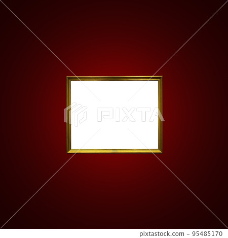 Antique art fair gallery frame on royal red wall at auction house or museum exhibition, blank template with empty white copyspace for mockup design, artwork concept Antique art fair gallery frame on royal red wall at auction house or museum exhibition, blank template with empty white copyspace for mockup design, artwork concept 95485170