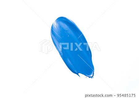 Blue beauty swatch, skincare and makeup cosmetic product sample texture isolated on white background, make-up smudge, cream cosmetics smear or paint brush stroke closeup Blue beauty swatch, skincare and makeup cosmetic product sample texture isolated on white background, make-up smudge, cream cosmetics smear or paint brush stroke closeup 95485175