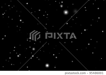 White snow overlay layer on black background, snowflakes bokeh and snowfall for Christmas and holiday design concept 95486001