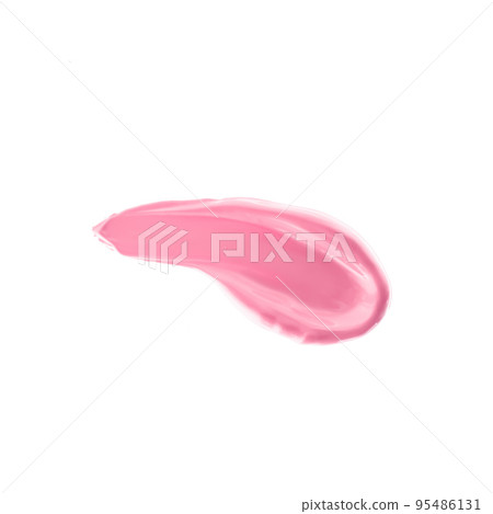Pastel pink beauty swatch, skincare and makeup cosmetic product sample texture isolated on white background, make-up smudge, cream cosmetics smear or paint brush stroke closeup 95486131