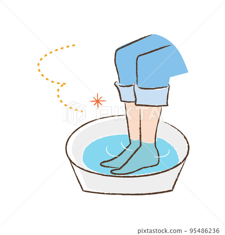 洗腳盆彩色線條畫 95486236