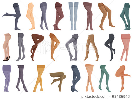 Pantyhose icons set cartoon vector. Fashion woman. Girl sexy 95486943
