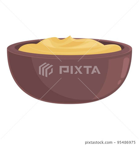 Hummus chickpea icon cartoon vector. Pita bread. Plate olive 95486975