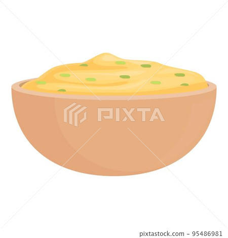 Bean hummus icon cartoon vector. Paste food. Cuisine spread 95486981