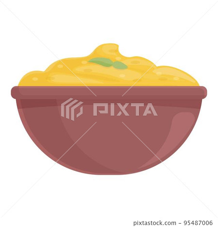 Meal plate icon cartoon vector. Pita bread. Cuisine day 95487006