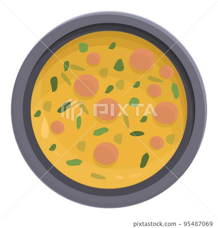 Sausage soup icon cartoon vector. Cuisine food. Meal fish Sausage soup icon cartoon vector. Cuisine food. Meal fish 95487069