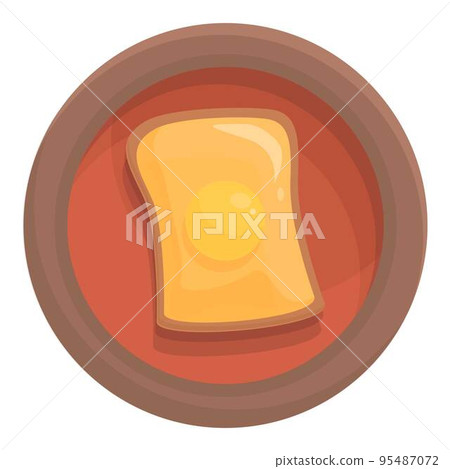Red soup icon cartoon vector. Portugal food. Cod belem Red soup icon cartoon vector. Portugal food. Cod belem 95487072