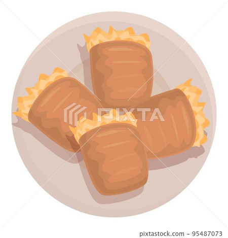 Vegan food icon cartoon vector. Lisbon cuisine. Meal cod Vegan food icon cartoon vector. Lisbon cuisine. Meal cod 95487073