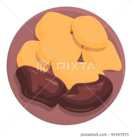 Potato meal icon cartoon vector. Portugal food. Fried cod Potato meal icon cartoon vector. Portugal food. Fried cod 95487075