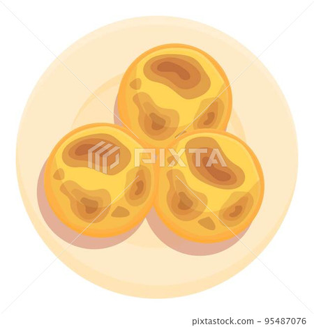 Hot meal icon cartoon vector. Portugal food. Cod fried Hot meal icon cartoon vector. Portugal food. Cod fried 95487076