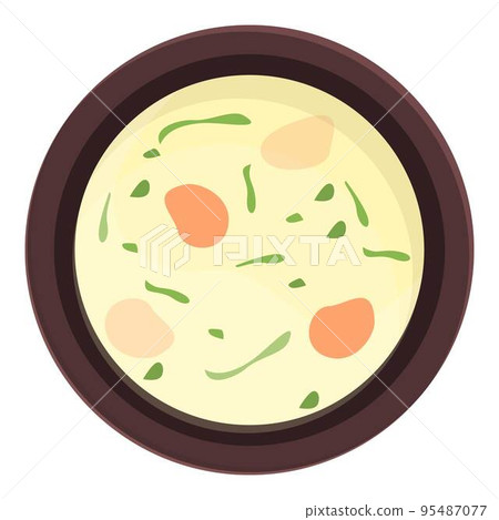 Milk sauce soup icon cartoon vector. Cuisine food. Meal portugal Milk sauce soup icon cartoon vector. Cuisine food. Meal portugal 95487077
