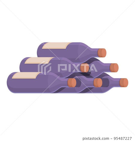 Wine bottle stack icon cartoon vector. Cellar winery. Store drink Wine bottle stack icon cartoon vector. Cellar winery. Store drink 95487227