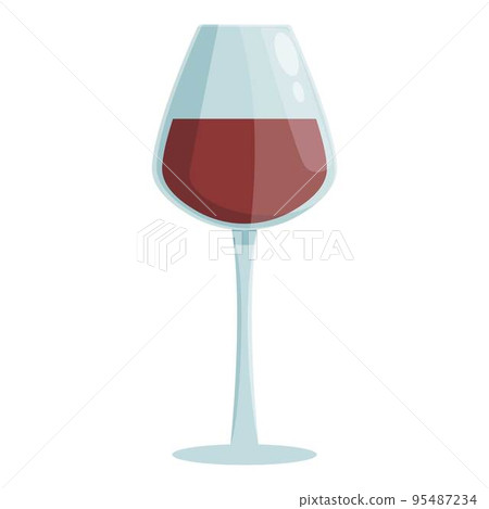 Red wine glass icon cartoon vector. Cellar winery. Bar store 95487234