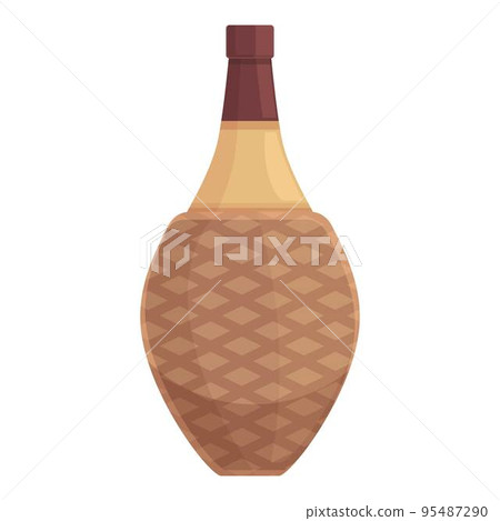 Old wine bottle icon cartoon vector. Cellar winery. Pub drink 95487290